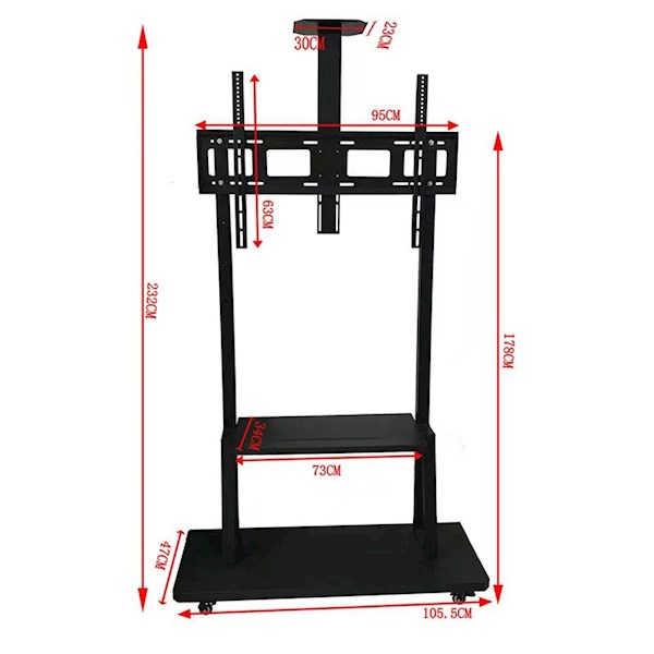 TV Mount With Roller Allscreen C1800, 42"-100", Black