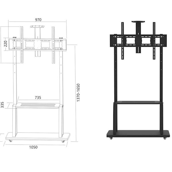TV Mount With Roller Allscreen C1800, 42"-100", Black