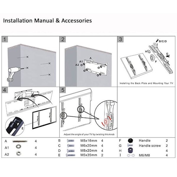 Allscreen LCD LED TV Bracket CTMD60 universal TV size 40"-80" inch