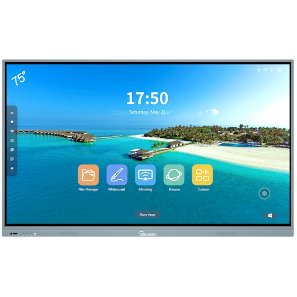 Allscreen DW75HQ982 Q Series, 75”, 4K UHD, Android 11, RAM 4GB, 32GB, Smart Board, Silver